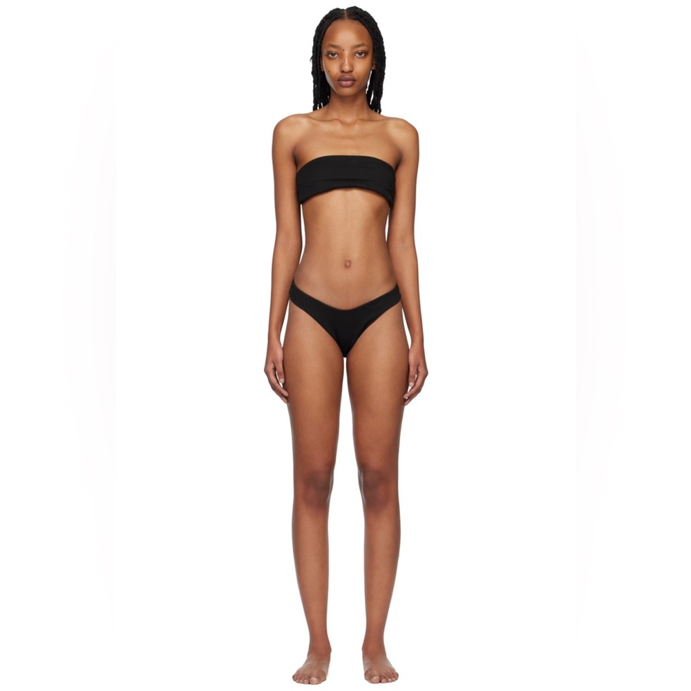 HAIGHT • Black Gabi Straight Crepe Bandeau Top & Leila Bottom Bikini